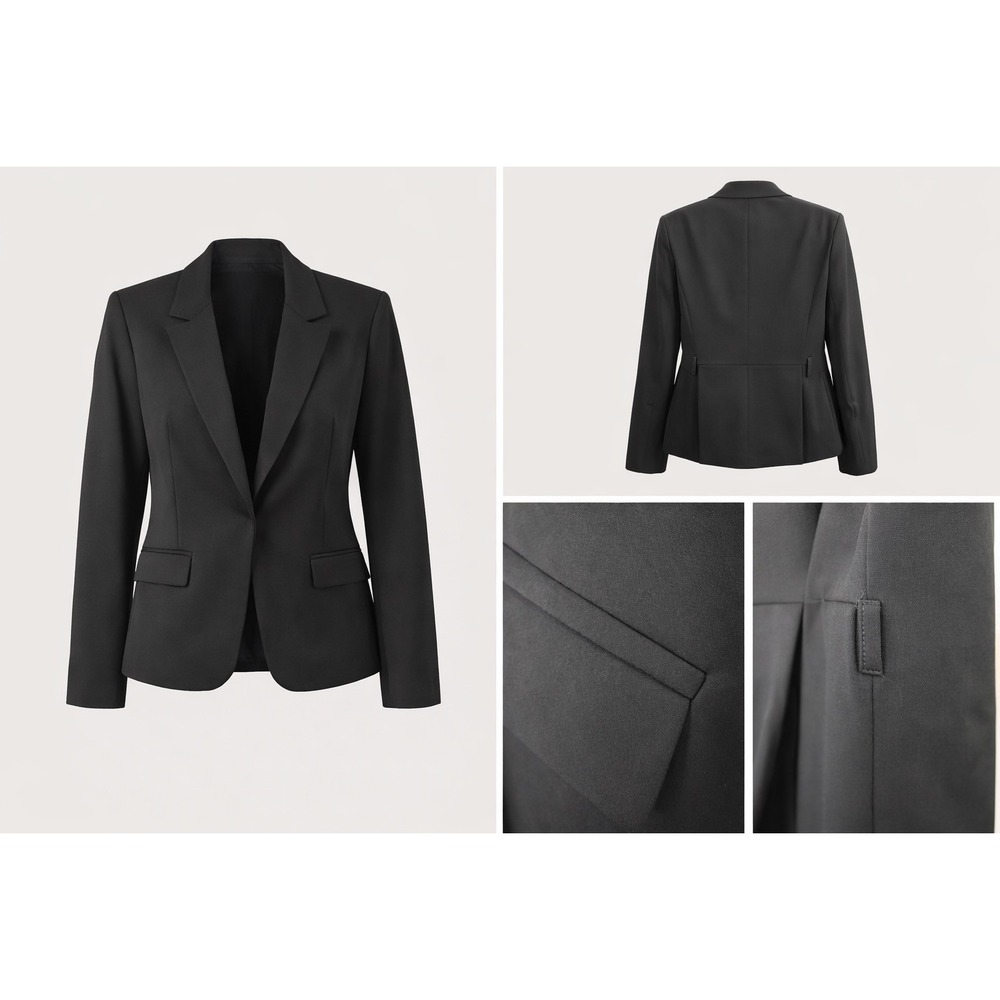 GIL SANTUCCI Black Tailored Designer Blazer Sz:46/10 Made in Italy Single Button - Picture 6 of 6